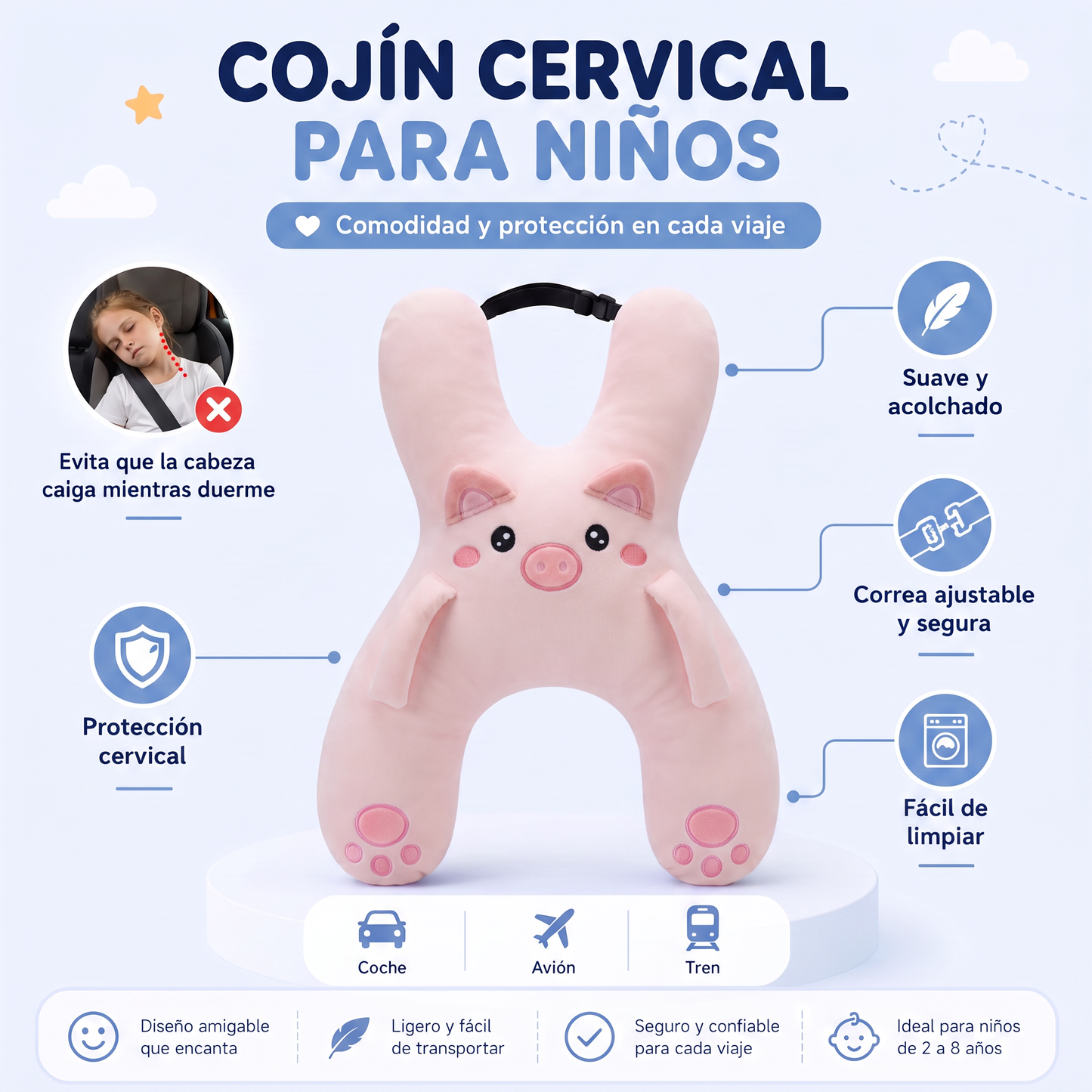 Almohada Cervical para Niños